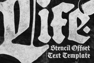 Stencil Offset Text Effect