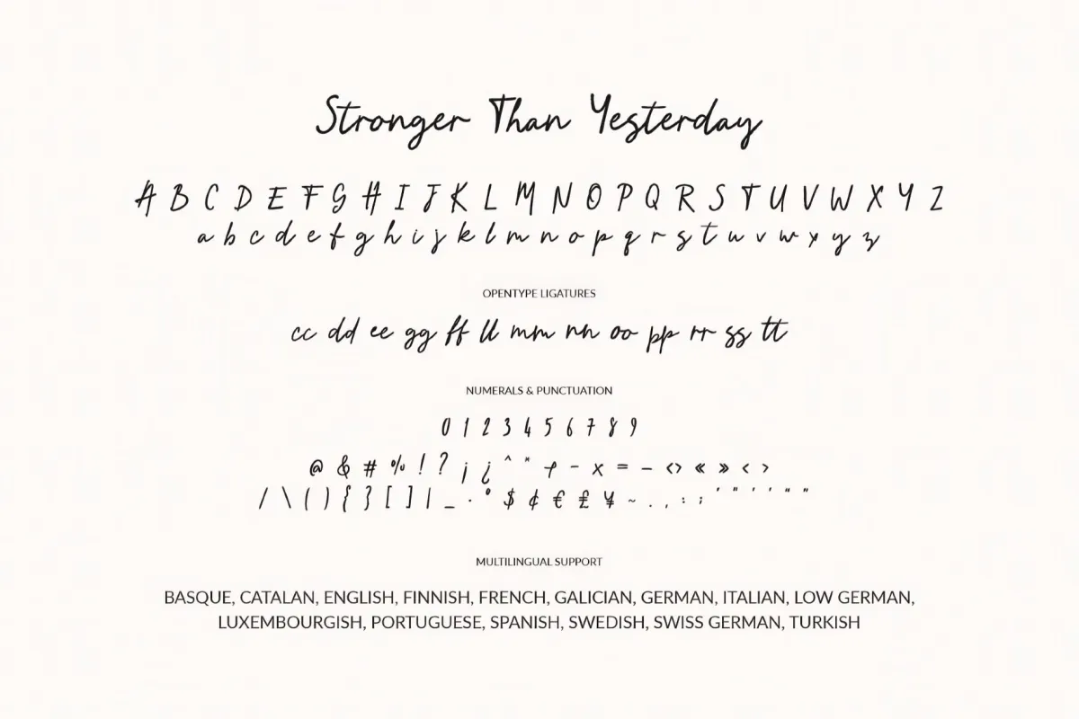Stronger Than Yesterday - Pencil Script Font