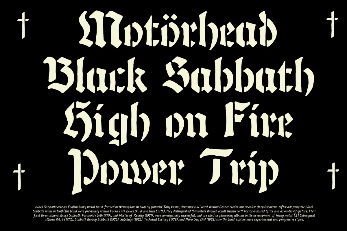 Vuse - Blackletter Stencil Duo Font
