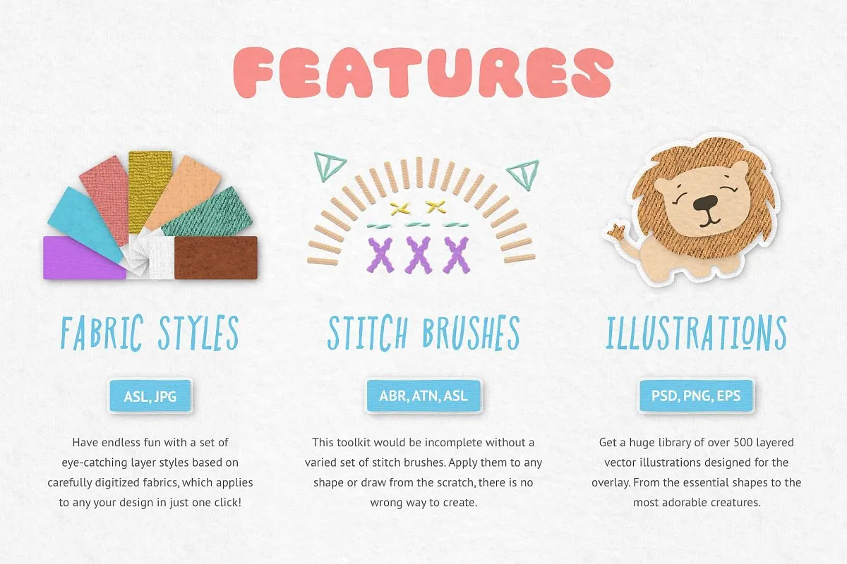Fabric Kingdom Photoshop Layer Styles