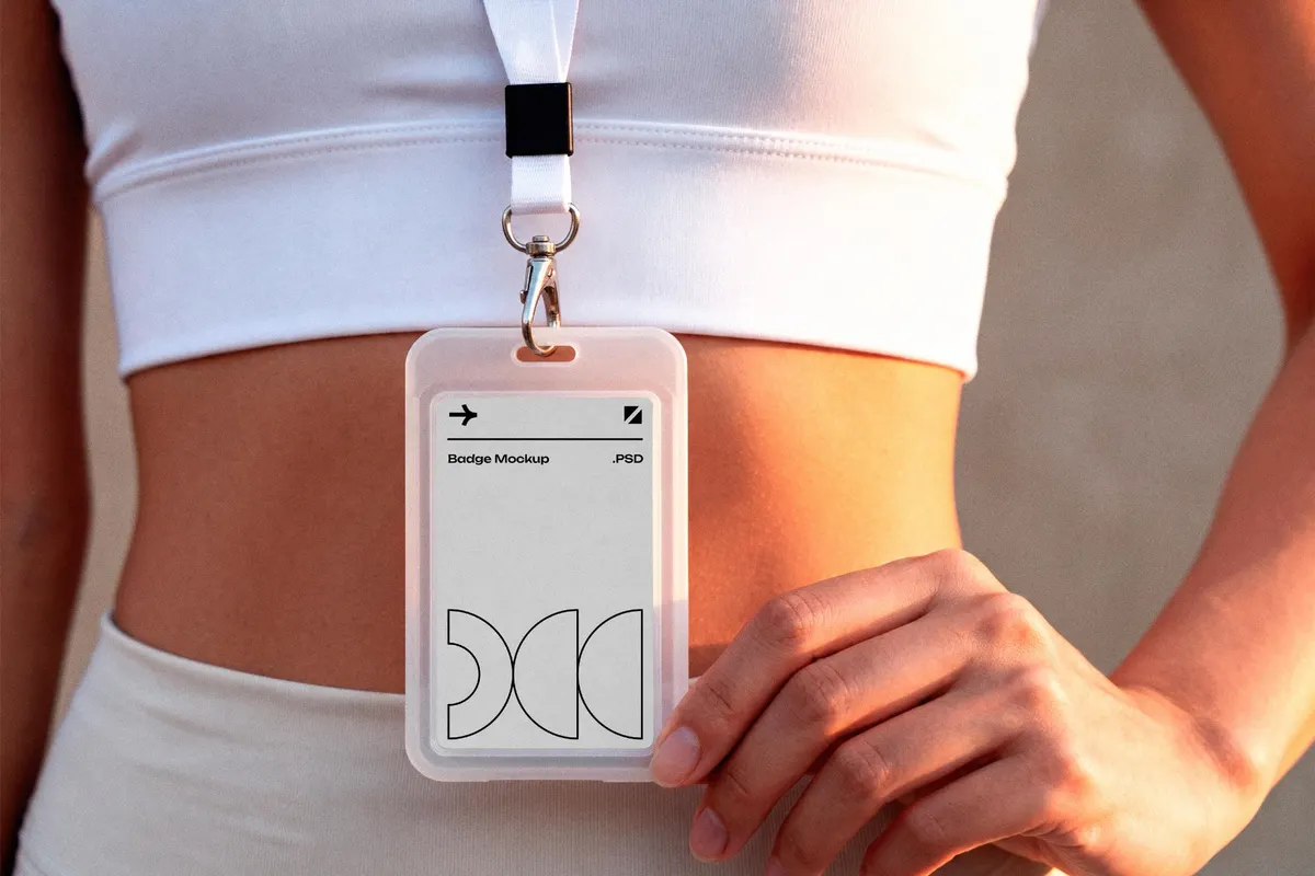Badge Mockup in Plastic Case