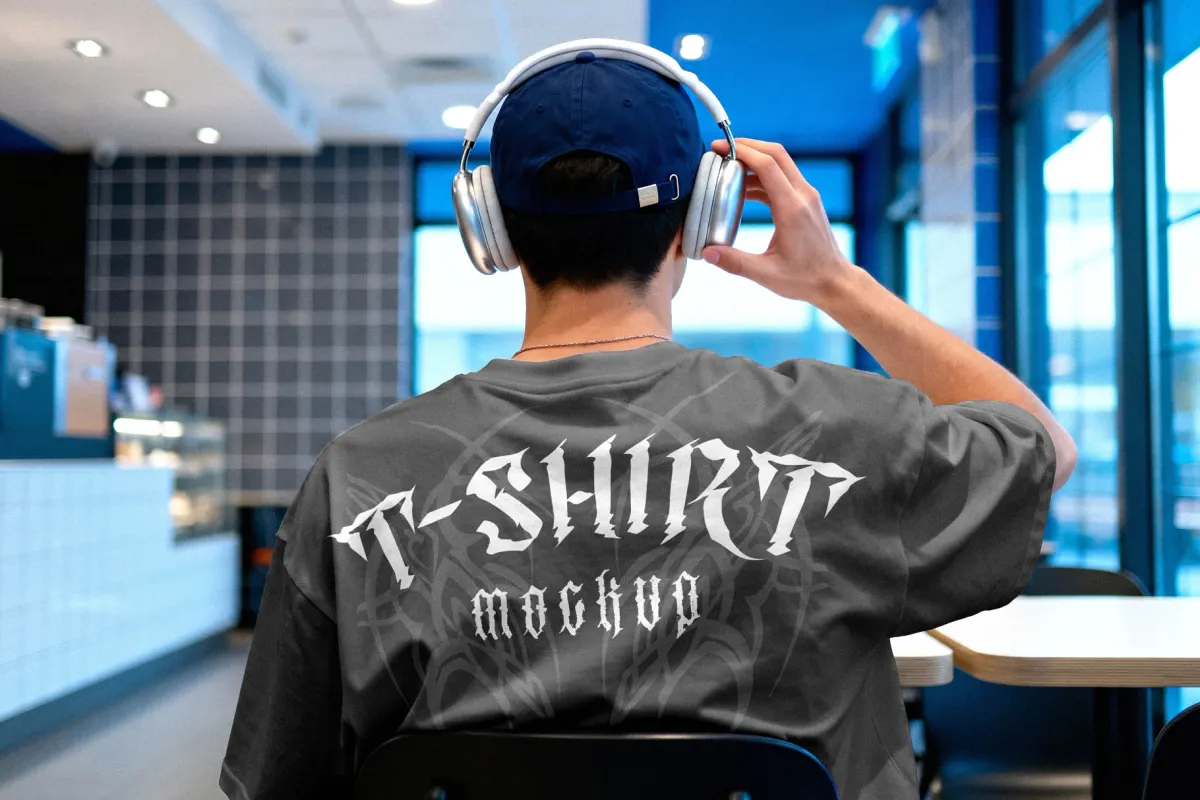 Oversized T-Shirt Mockup Back View