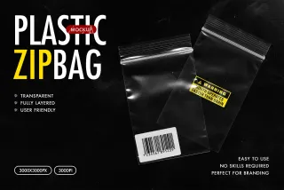Plastic Zip Bags Mockups & PNG Overlays