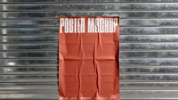 Metal Shutter Poster Mockup