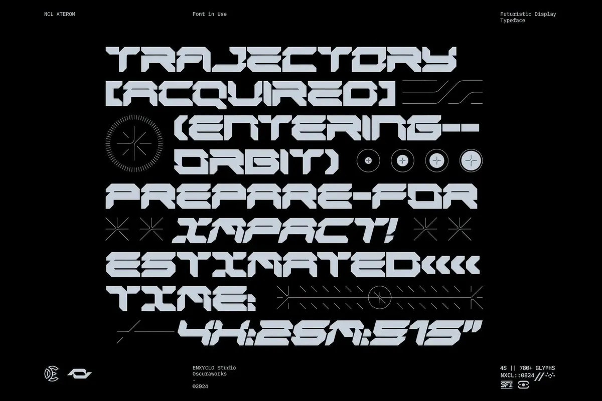 NCL Aterom — Futuristic Mecha Font