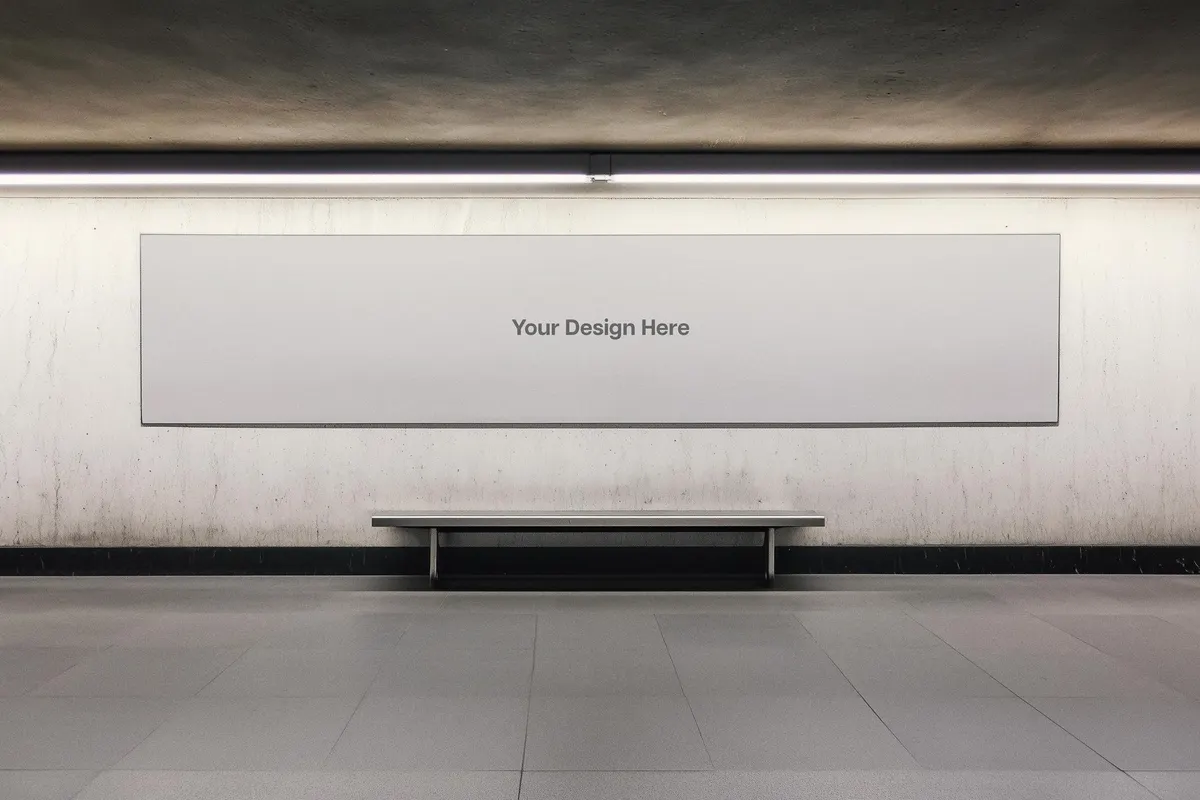 Long Wall Banner Mockup