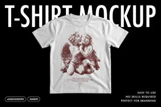 T-Shirt Mockup Front View with Center Print