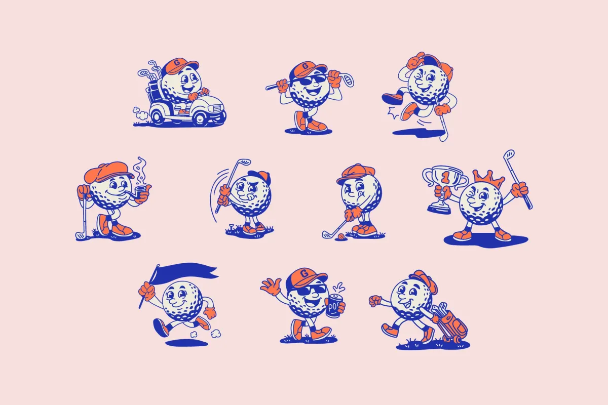 Golf Cartoon Character Pack