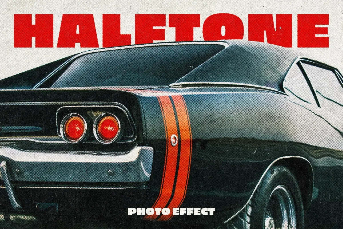 Halftone Print Photo Effect