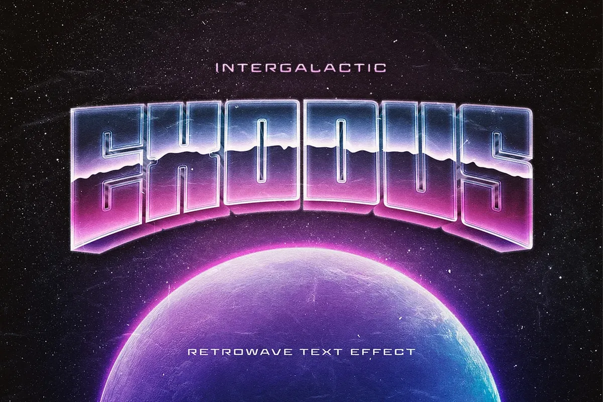 Retrowave Galaxy Text Effect