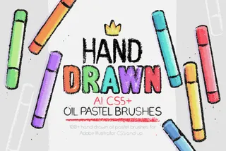 Hand-Drawn Oil Pastel Illustrator Brushes