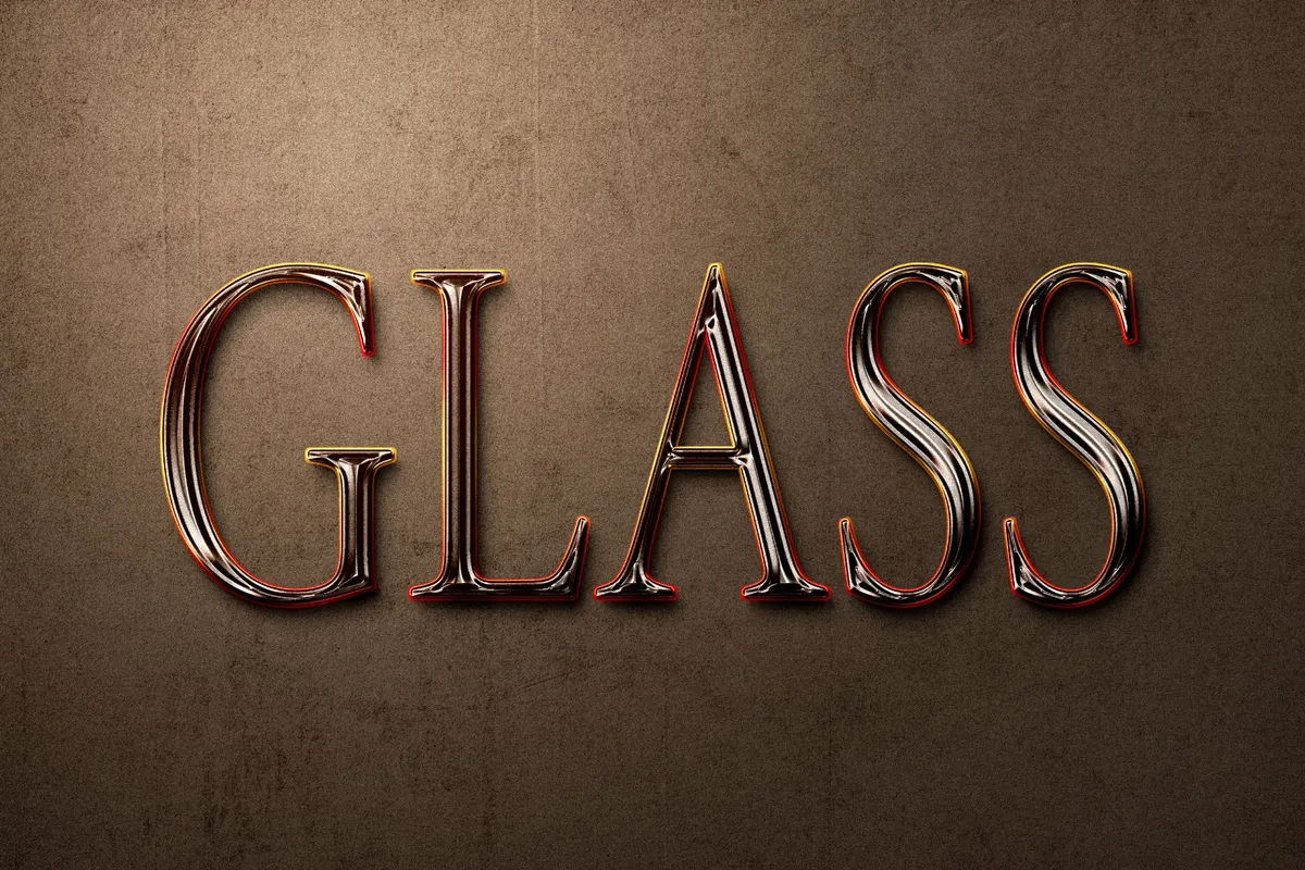 Ribbed Glass Text Effect