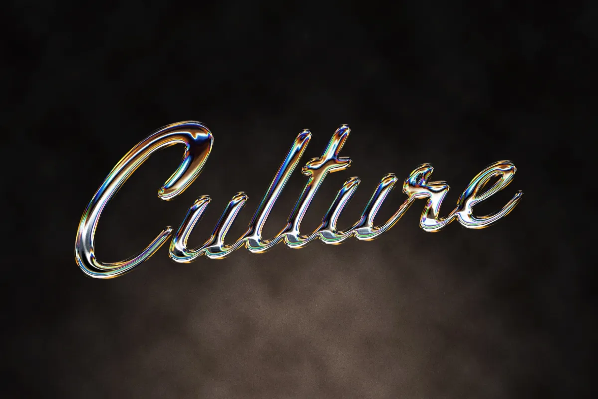 Holographic Chrome Text Effect