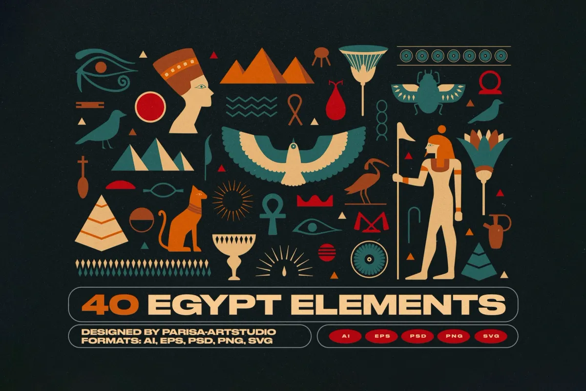40 Ancient Egypt Elements
