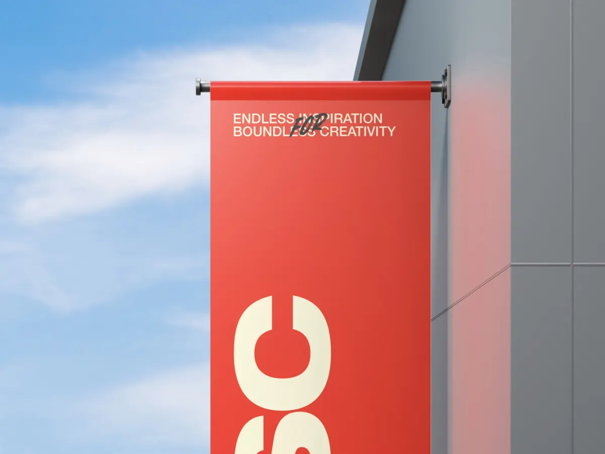 Outdoor Hanging Banner Mockup Front View