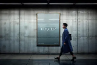 Subway A4 Poster Mockup