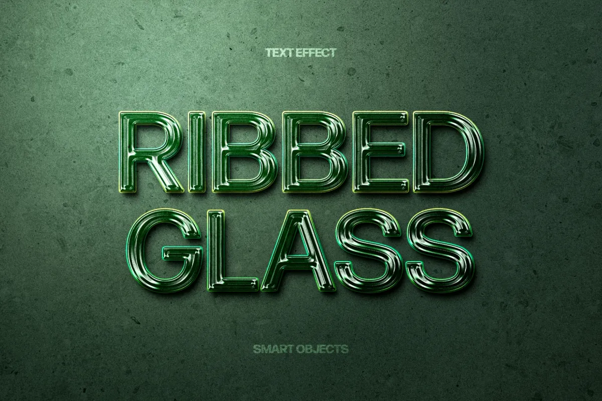Ribbed Glass Text Effect