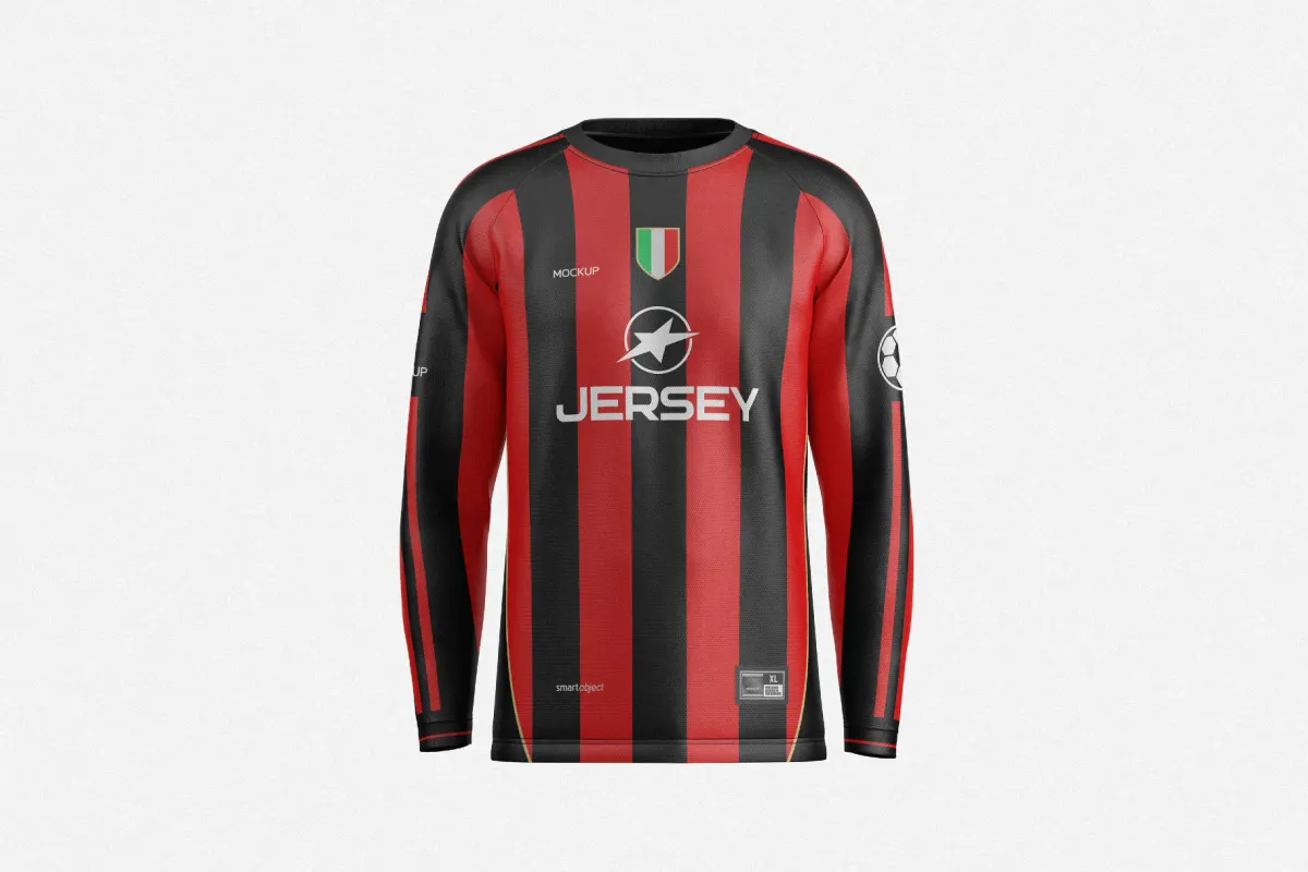 Long Sleeve Soccer Jersey Mockup