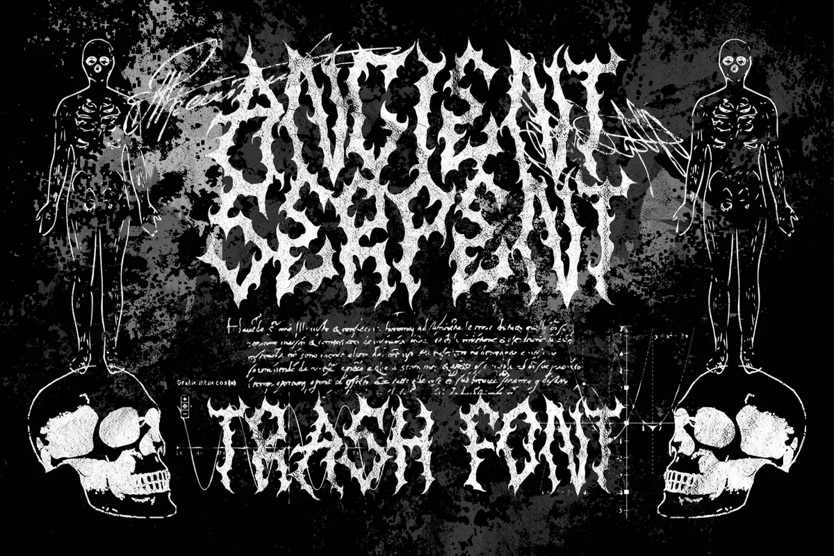 ANCIENT SERPENT — Trash Metal Font