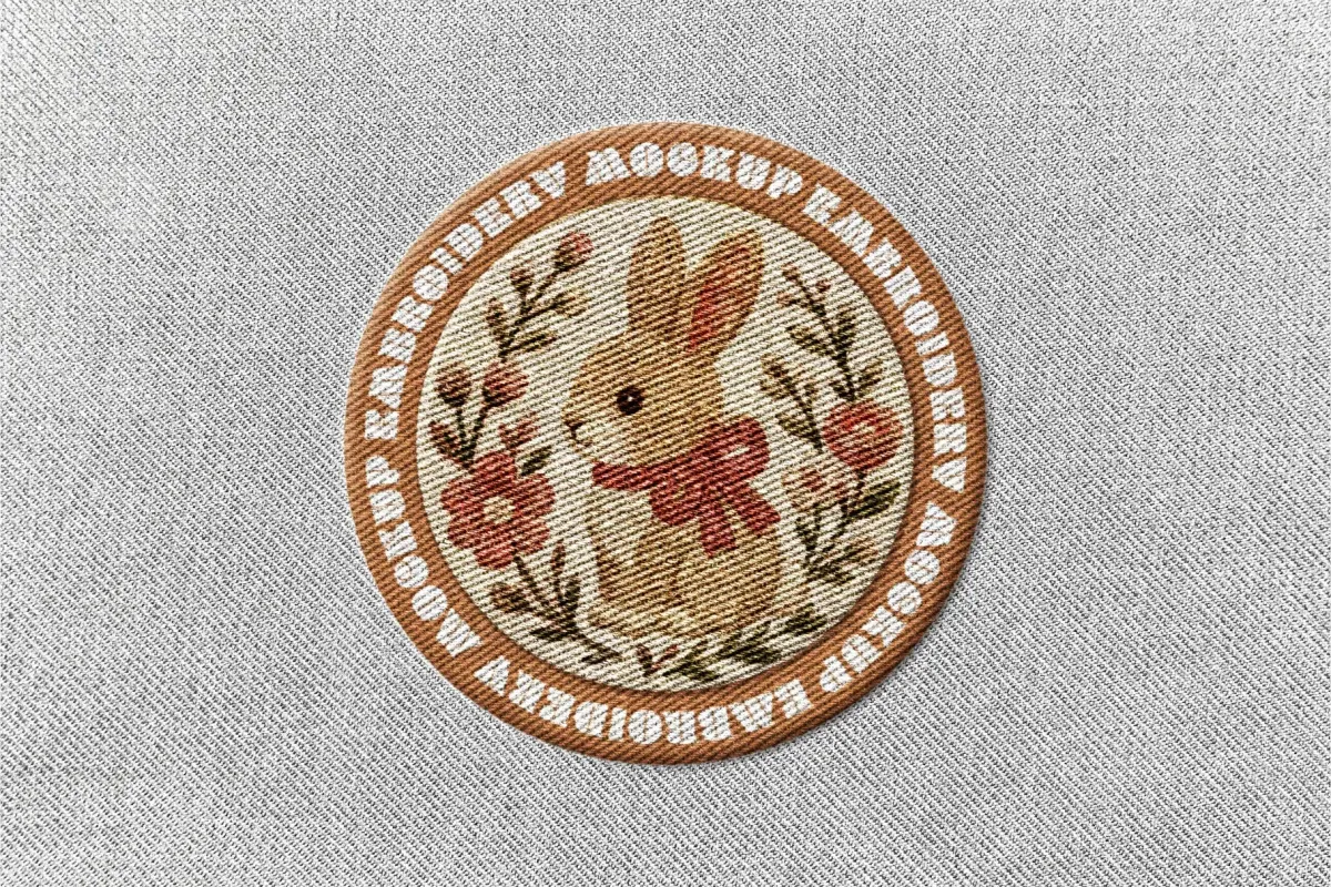 Vintage Embroidery Patch Mockup