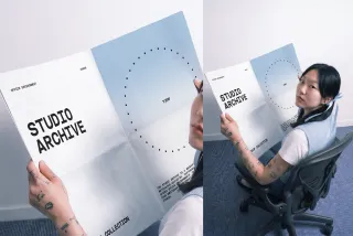 Over-the-Shoulder Paper Print Mockup