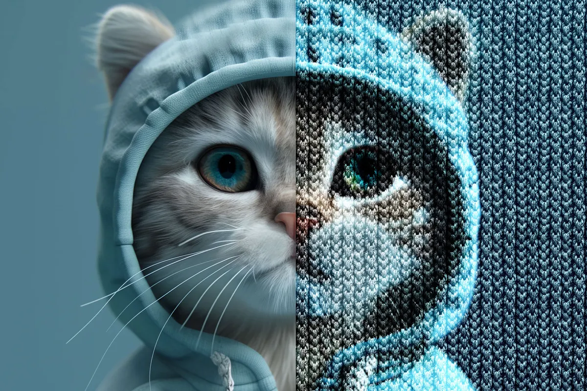 Knitted Fabric Photo Effect