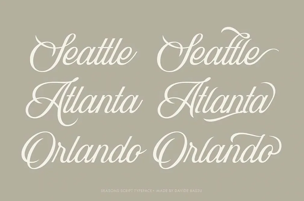Seasons Script Font