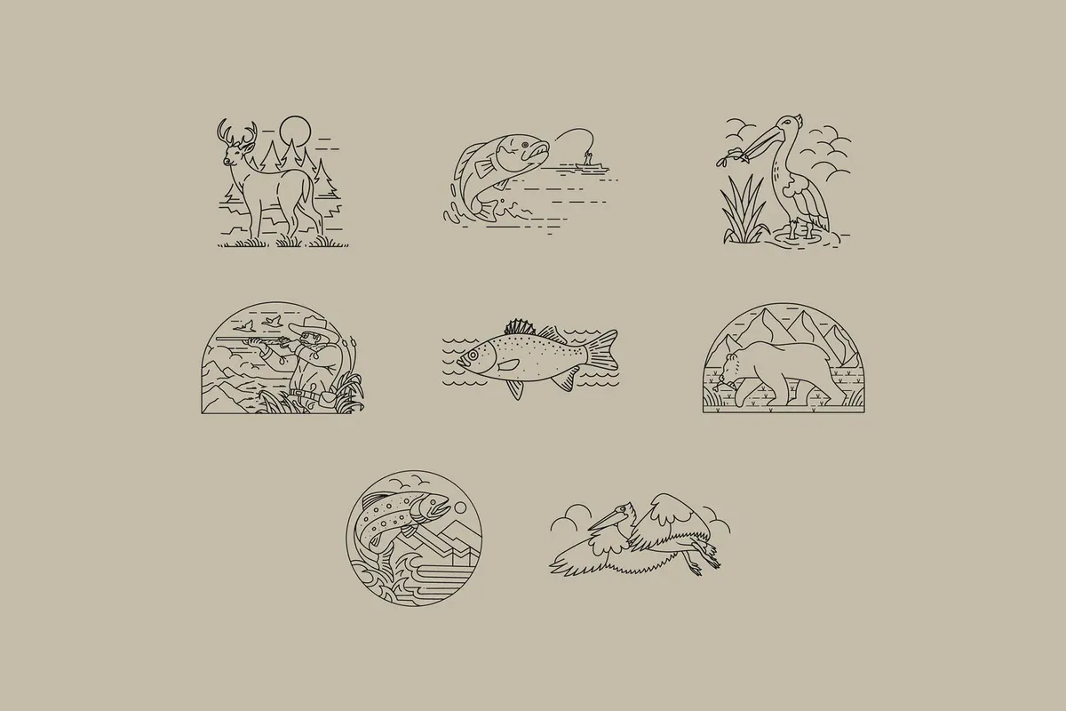 Hunting and Fishing Illustrations