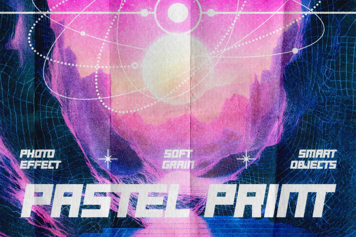 Retro Pastel Print Photo Effect