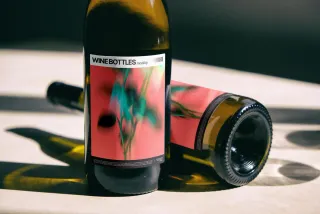 Wine Bottles Mockup on Marble
