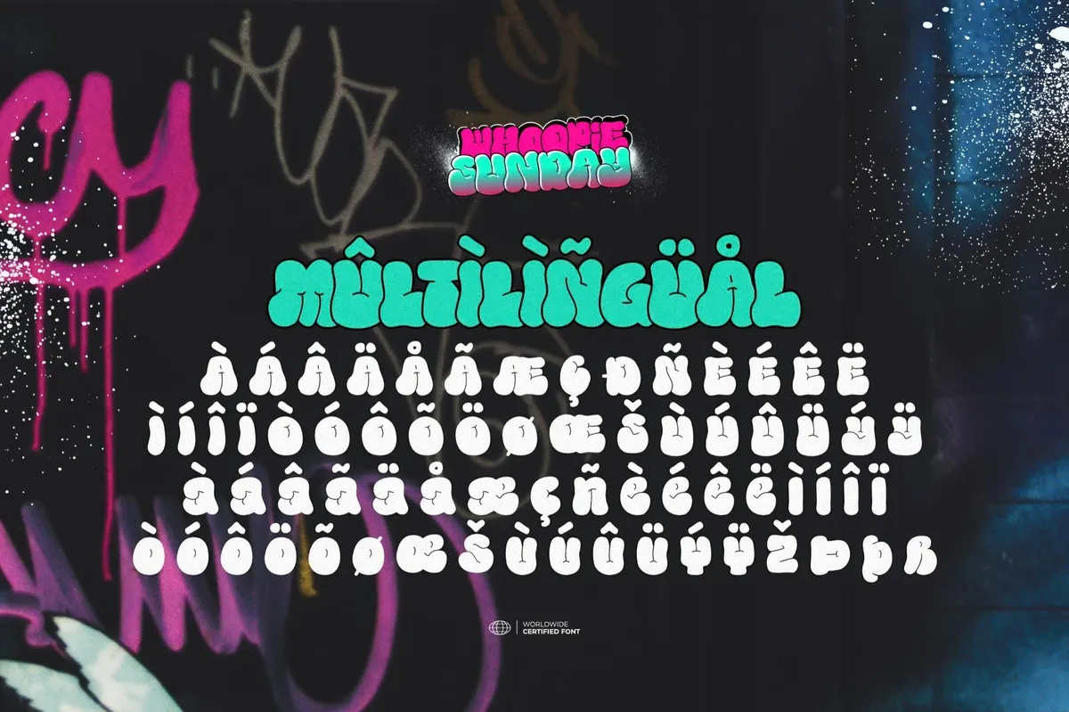 Whoopie Sunday — Bubble Graffiti Font