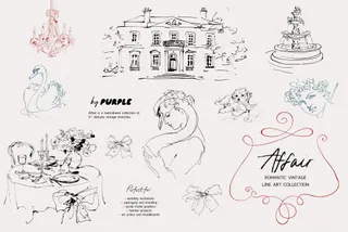 Affair: Romantic Vintage Line Art