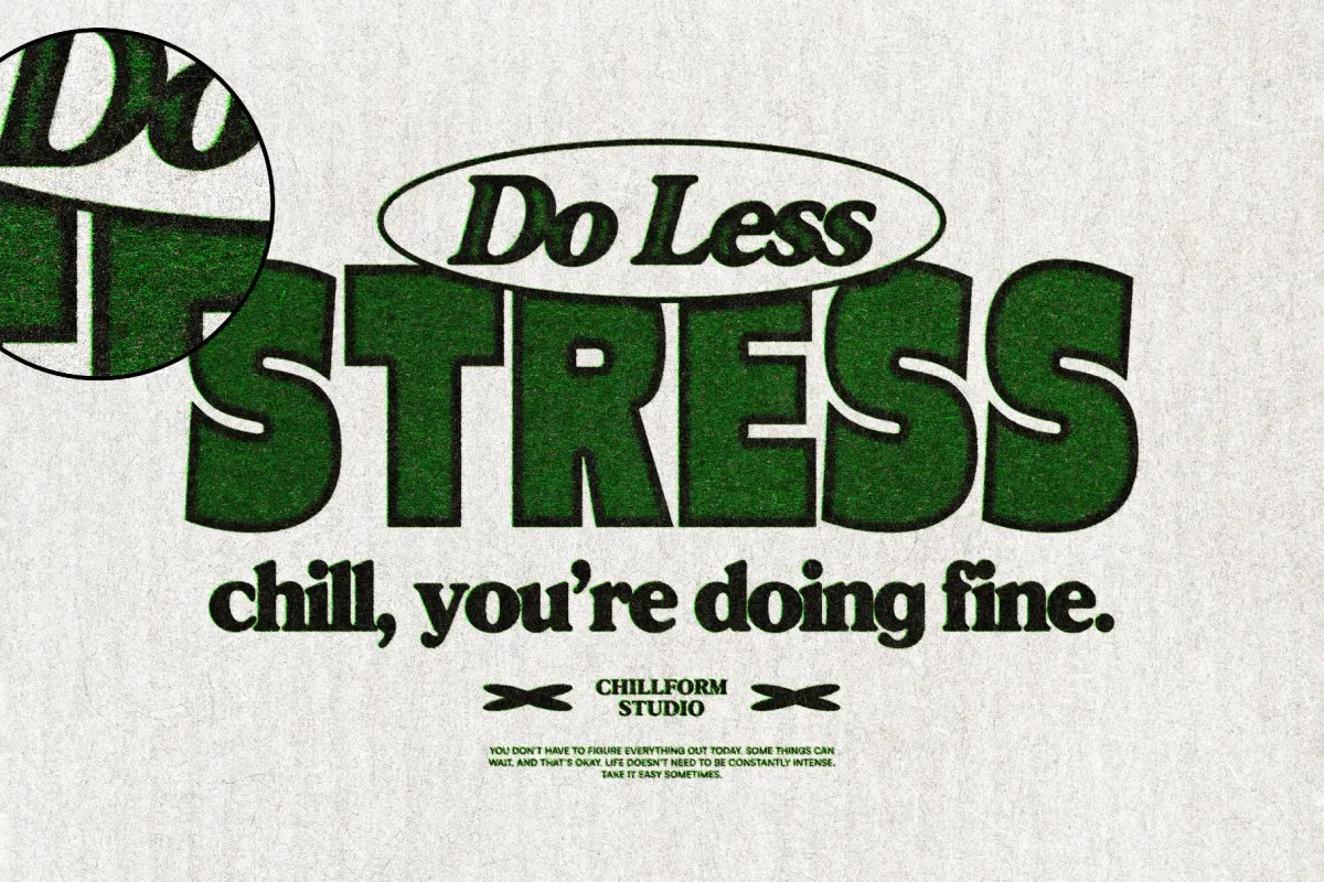 Green Stamp Print Effect