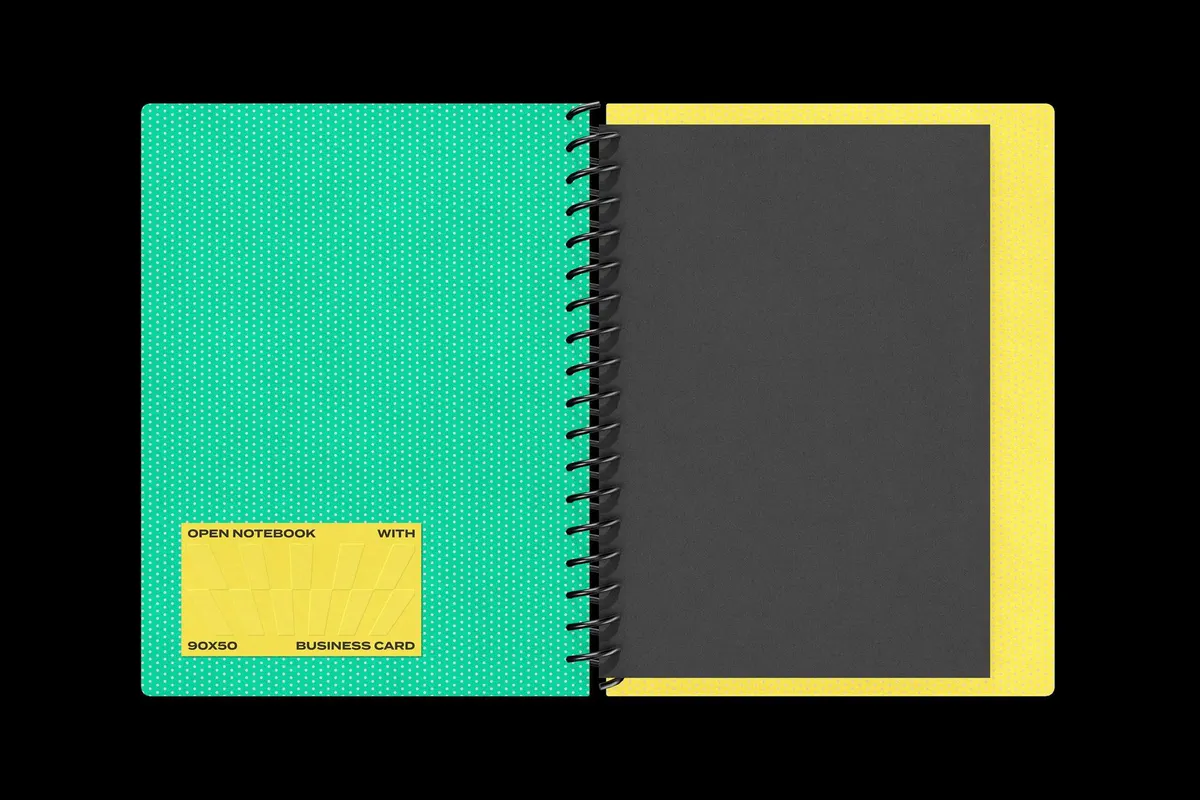 Spiral Notebook & Business Card Mockup
