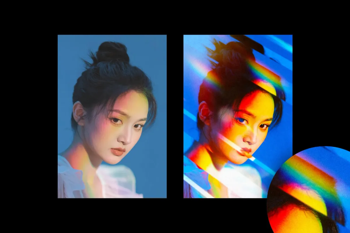 Retro Prism Card Photo Effect