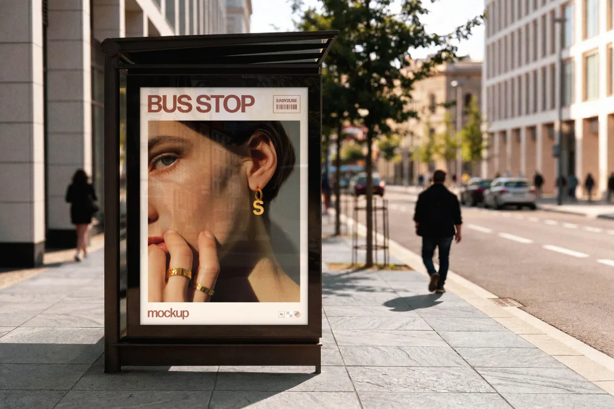 Bus Stop Advertising Mockup