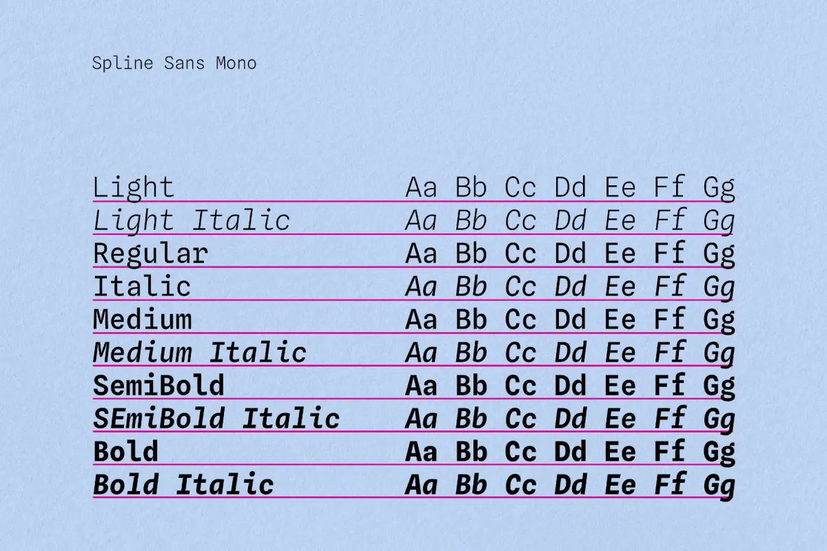 Spline Sans Mono Typeface