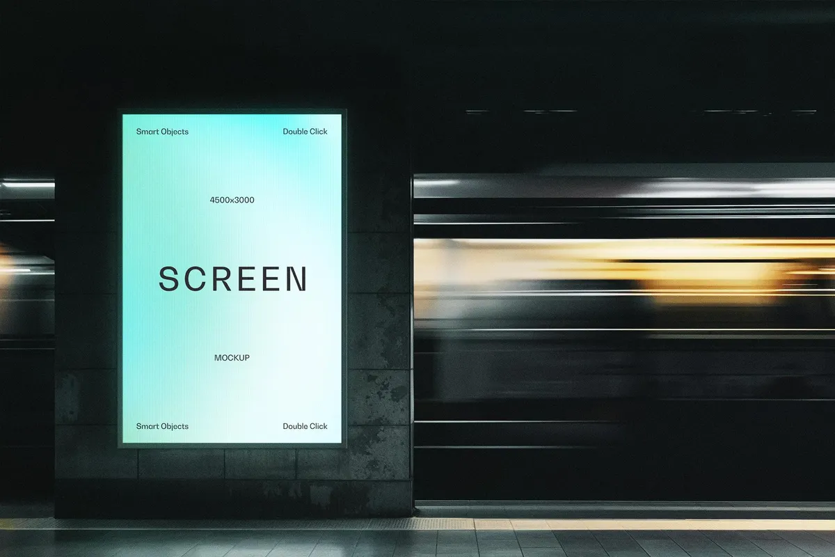 Vertical Subway Screen Mockup