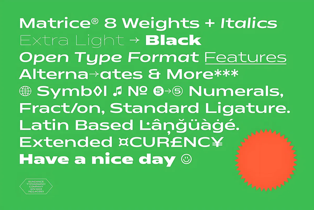 Matrice Font Family