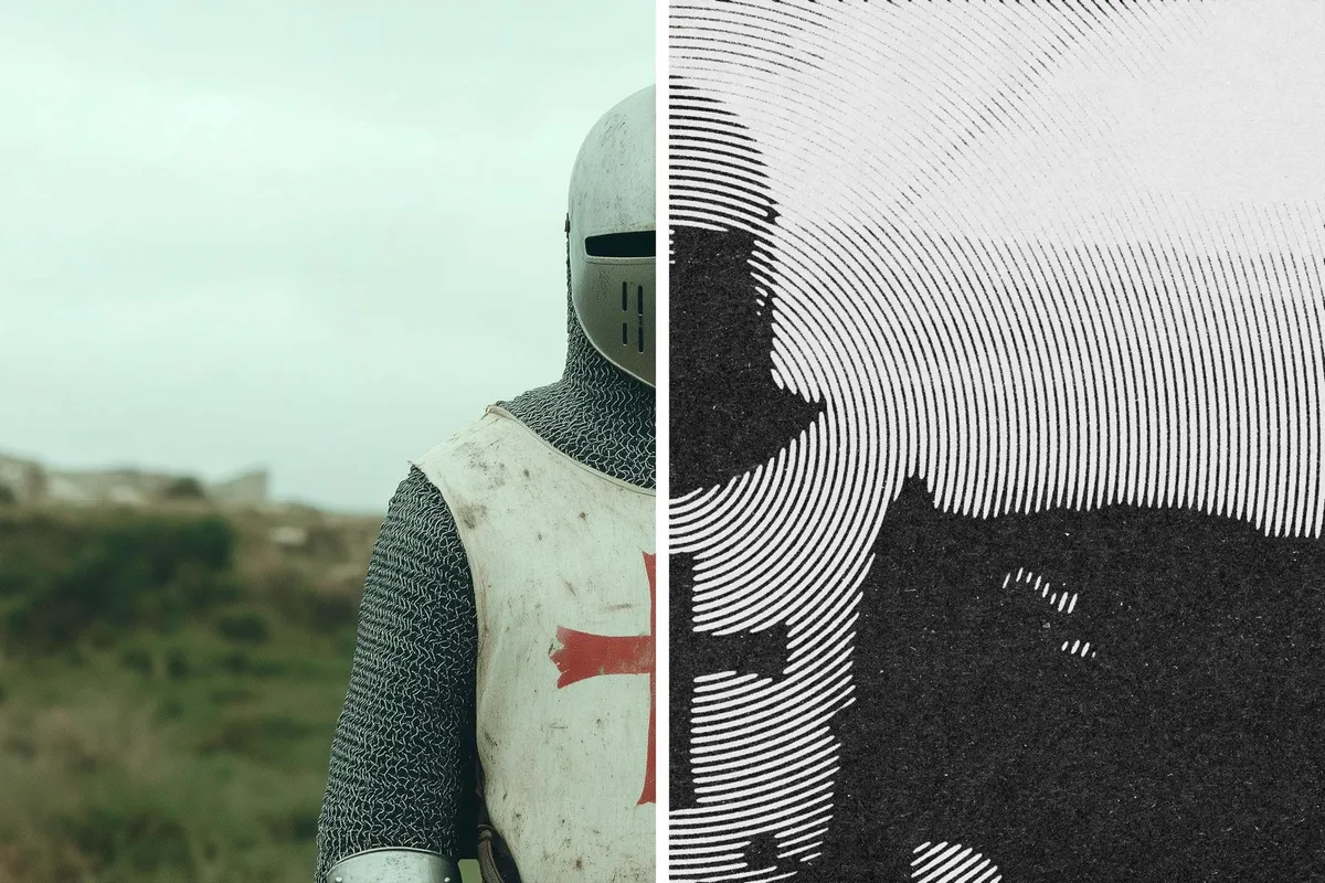 Circular Grunge Halftone Effect