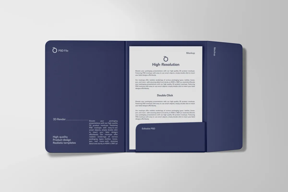 Presentation Folder & Paper Mockup