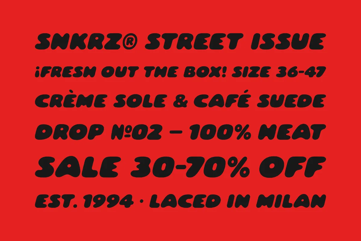 SNKRZ - Chunky Streetwear Font