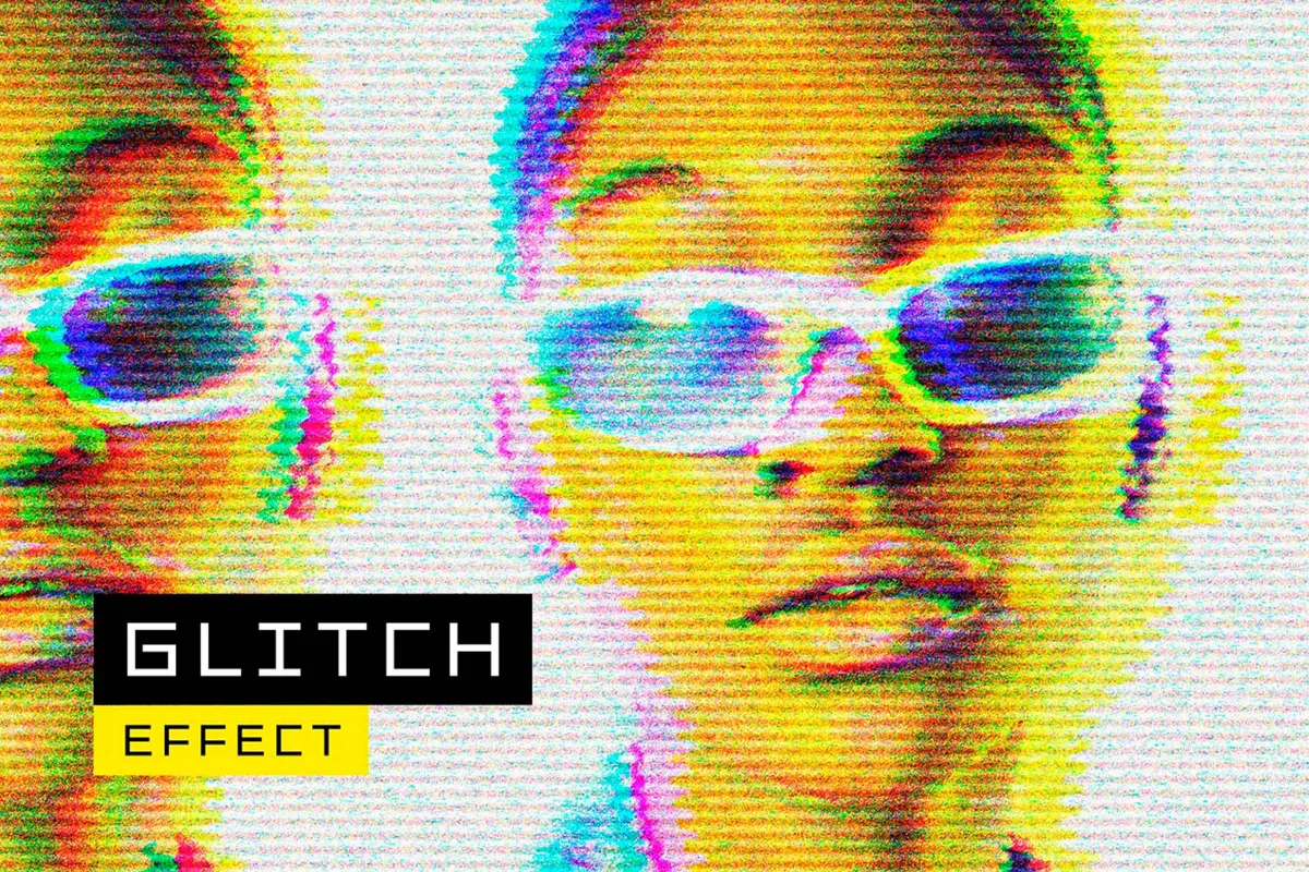 70s TV Glitch Photo Effect