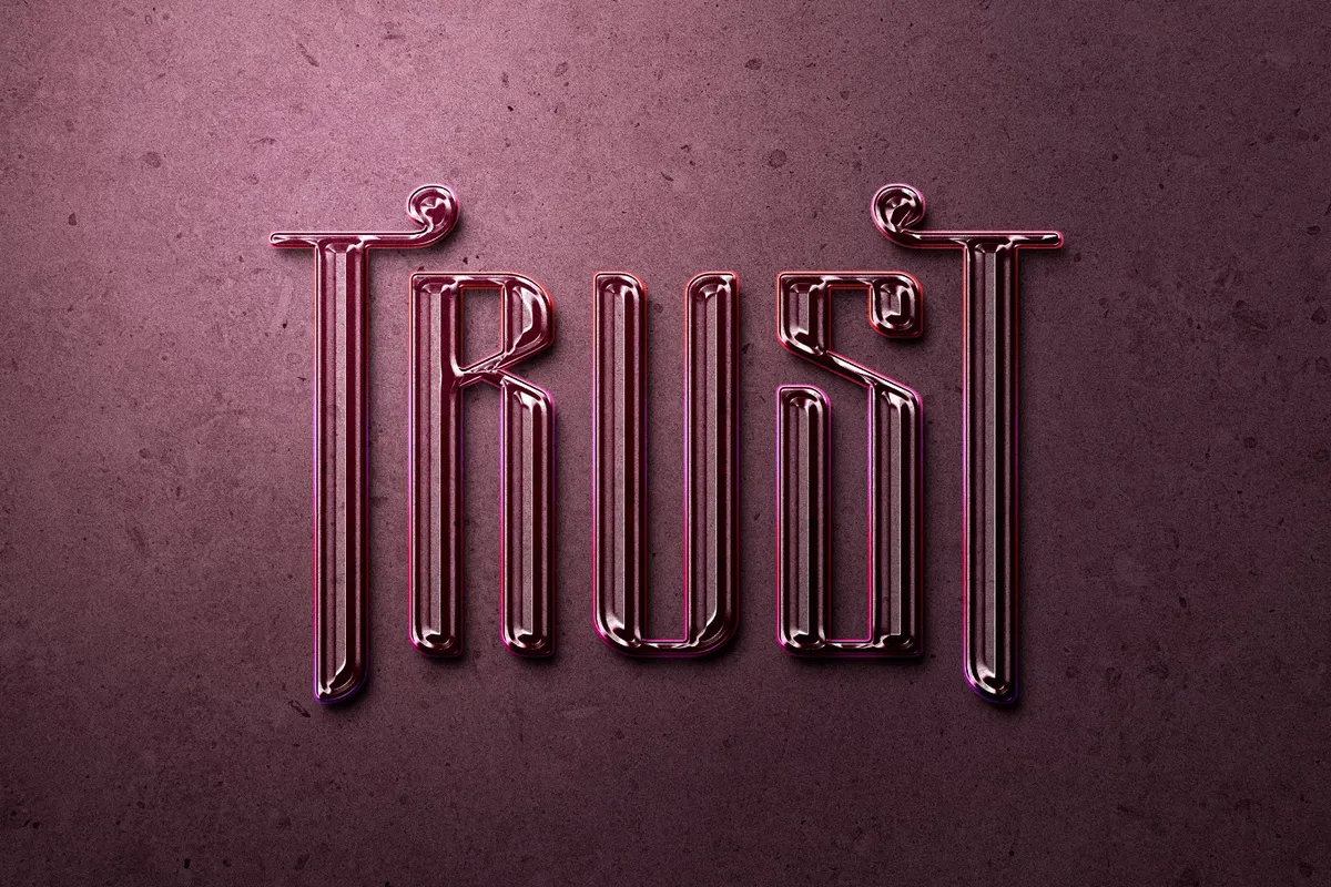 Ribbed Glass Text Effect
