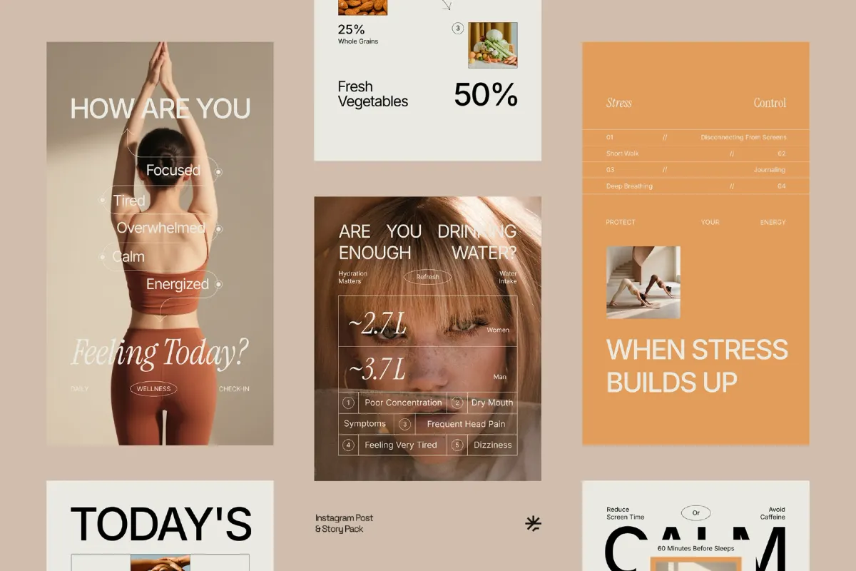 Wellness Instagram Pack - Canva Template