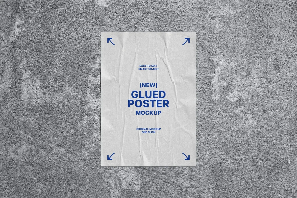 Glued Poster Mockup