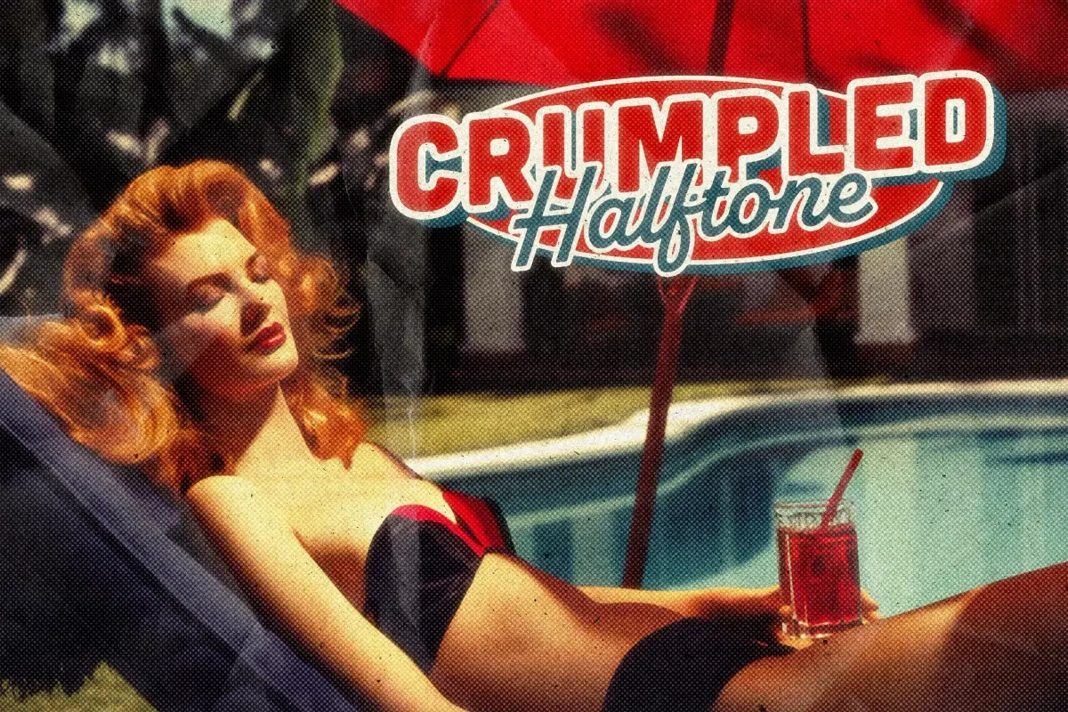 Crumpled Halftone Photo Card