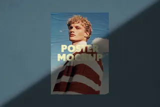 Glued Poster Mockup with Shadow Overlay