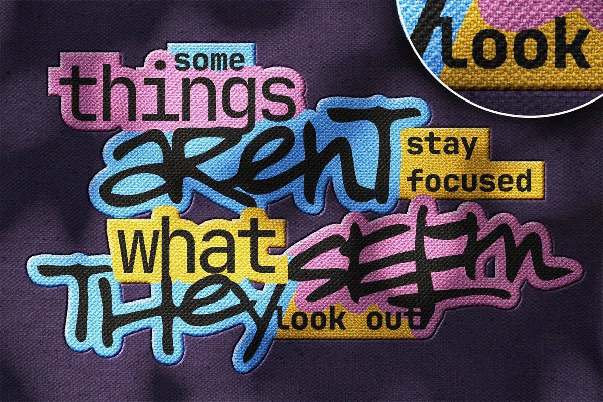 Stitching Embroidery Text & Logo Effect