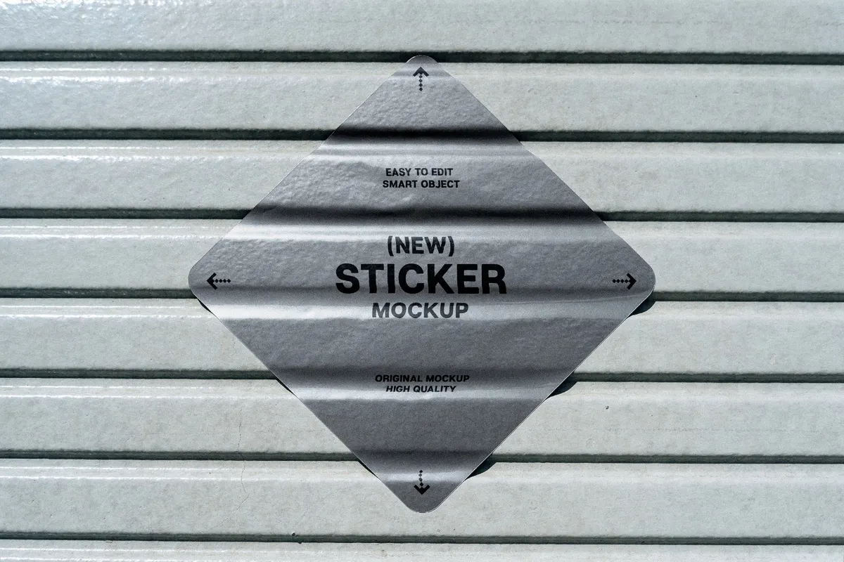 Diamond Sticker Mockup on Roller Shutter